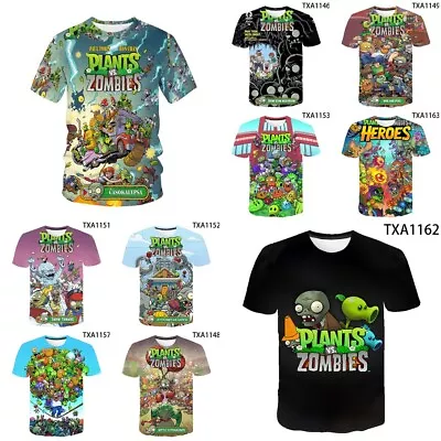 Buy Plants Vs Zombies Game Kids Boys Girls T-Shirt 3D Short Sleeve Tee Tops Gift • 5.98£