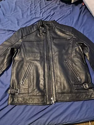 Buy Leather Racer Jacket Size L  • 30£