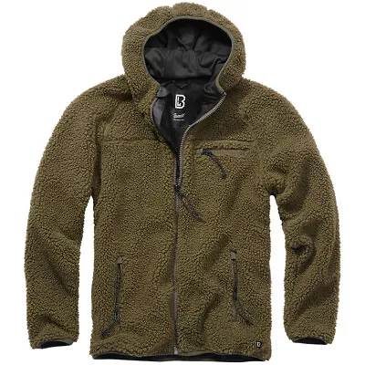 Buy Brandit Teddyfleece Jacket Fashionable Fluffy Mens Winter Streetwear Olive • 75.95£