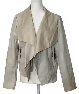 Buy NWT Bagatelle Collection Women's Jacket Beige Faux Leather Open Front Size L • 26.46£