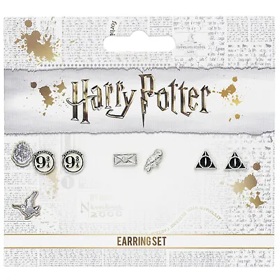 Buy Official Harry Potter Set Of 3 Silver Plated Stud Earrings  Jewelry Hedwig       • 14.95£