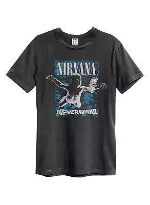 Buy Amplified Nirvarna Nevermind Mens Charcoal T Shirt Kurt Cobain Classic Tee • 19.95£