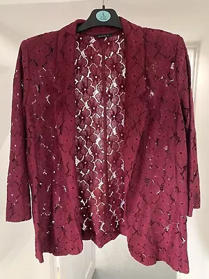 Buy Roman Burgundy Lace Jacket Size 12 • 4£