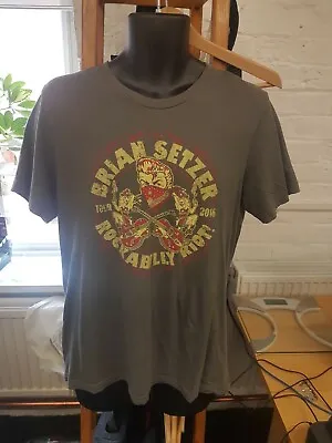 Buy Brian Setzer Rockabilly Riot 2016 Tour Men's T Shirt Size M • 8£