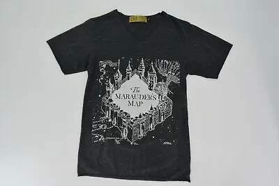 Buy Hogwarts The Marauder's Map Womens Gray Short Sleeve V-Neck T-Shirt T&O Size S • 9.49£