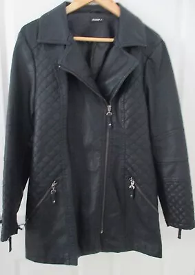 Buy Roman Originals Faux Leather Jacket Black Size 14 Worn Once • 12.99£