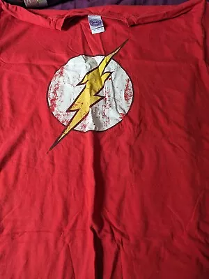 Buy Official DC Comics Mens The Flash Distressed Logo T-shirt Red XL • 5£