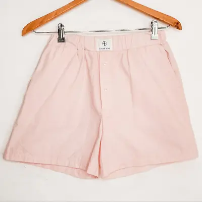 Buy Anine Bing Light Baby Pink Liam Cotton Boxer Shorts Sleep Loungewear Size XS • 65.63£