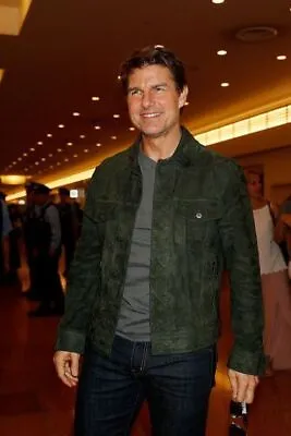 Buy Tom Cruise Green Leather Trucker Jacket Suede Custom Made Size S M L XL 2XL 3XL • 143.86£
