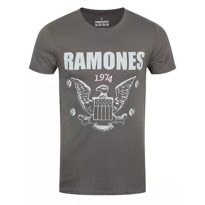 Buy Ramones T-Shirt 1974 Eagle Band Official Grey New • 14.95£