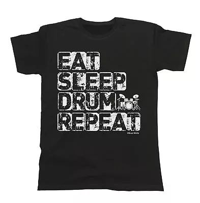 Buy Eat Sleep Drum Repeat ORGANIC T-Shirt Mens Drummer Music Drumming Band Gear Eco • 10.99£