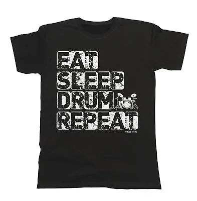 Buy Eat Sleep Drum Repeat  T-Shirt Mens Drummer Music Drumming Band Gear Eco • 8.99£