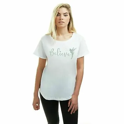 Buy Official Disney Ladies Tinkerbell Believe In Fairies T-shirt White S-XL • 13.99£