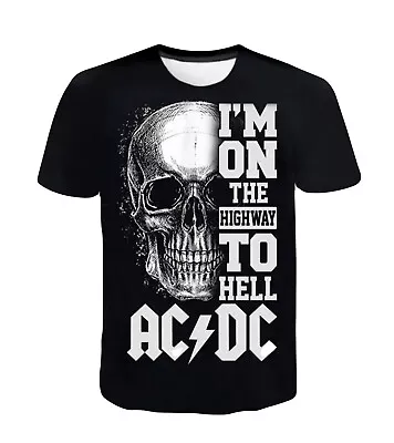 Buy Summer Boys Adults AC DC  Hip Hop TV T-shirt Tops  3D Print NEW • 10.69£