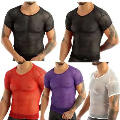Buy UK Men Shiny Sequin Tank Top Disco Dance T-Shirts Muscle Vest Club Party Costume • 9.29£