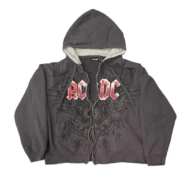 Buy AC/DC Black Ice Hoodie 2009 Zip Up Hoodie Sweatshirt Size 2XL READ** • 26.89£