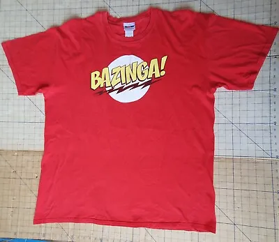 Buy Big Bang Theory T Shirt Red Bazinga Size XL Official Licensed Product • 12.99£