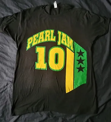 Buy Pearl Jam 2024 10 TEN CLUB Green  T-shirt Unisex LARGE Green Yellow Dark Matter • 52.91£