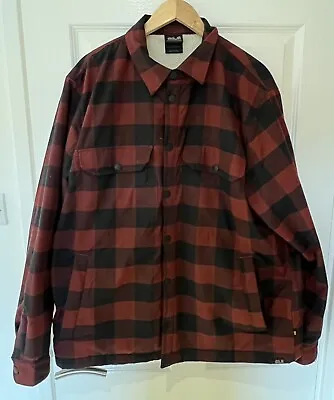 Buy Jack Wolfskin Red Checks Shacket Xxl Sherpa Fleece Lining Jacket / Shirt • 40£