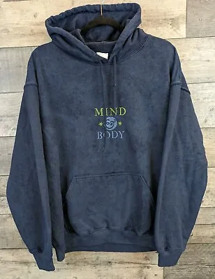 Buy Urban Outfitters Hoodie Oversized Mens Small Big Print Mind Body Spirtiual Blue • 30£