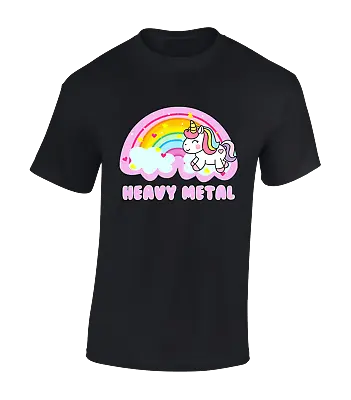 Buy Heavy Metal Unicorn Mens T Shirt Funny Joke Cute Design Sarcastic Music Top • 8.99£