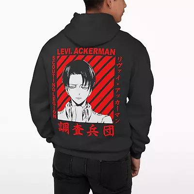 Buy Mens Anime Attack On Titan Levi Ackerman Sleeve Streetwear Fashion Hooded Jacket • 35.87£