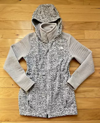 Buy The North Face Womens Sz M Full Zip Up Gray Hoodie Fleece Sweater Jacket • 34.10£