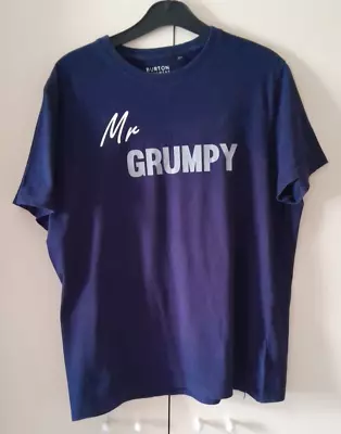 Buy Dark Blue T-shirt With Logo 'mr Grumpy' ***burton Menswear ** Size Medium • 1.09£