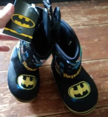 Buy NEW NWT Batman Boys Toddler Slip On Slippers Boot Bootie Super Hero Comic 5/6 • 6.69£