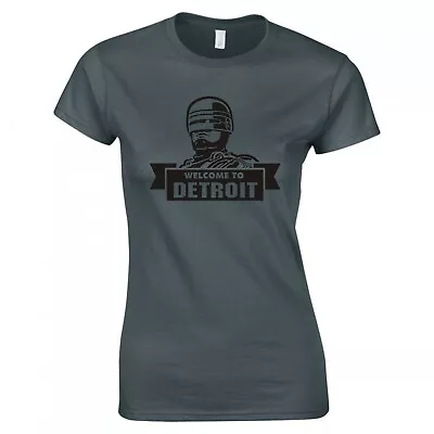 Buy Inspired By Robocop  Welcome To Detroit  Ladies Skinny Fit T-shirt • 12.99£