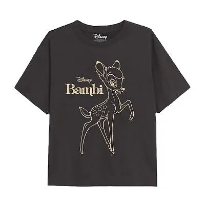 Buy Disney Girls T-shirt Bambi Outline Metallic Top Tee 7-13 Years Official • 9.99£