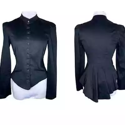 Buy RARE Betsey Johnson Victorian Bustle Corset Jacket 6 Black Slim Fit Renaissance  • 80.51£