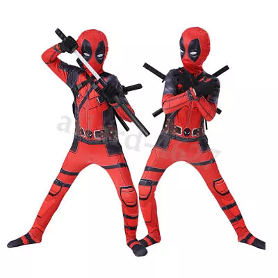 Buy Boys Deadpool Costume Cosplay Kids  Fancy Dress Party Christmas Halloween New • 16£