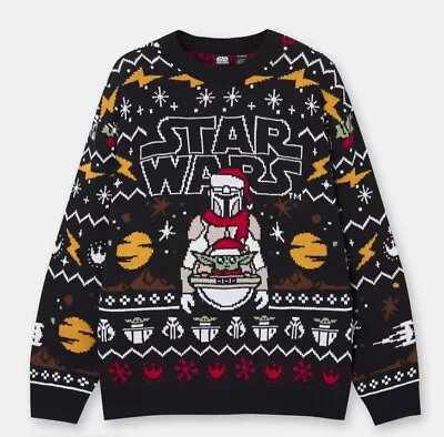 Buy Pull & Bear Star Wars Christmas Jumper Mandalorian And Baby Yoda  • 40£