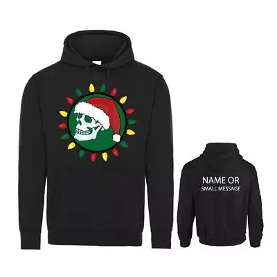 Buy Skull Christmas Lights  Hoodie Personalised Gift Custom Name Message • 29.95£