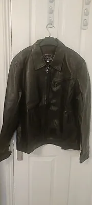 Buy Mens 100% Original  Sheep Leather Jacket Size Xl Handmade Dark Brown • 40£