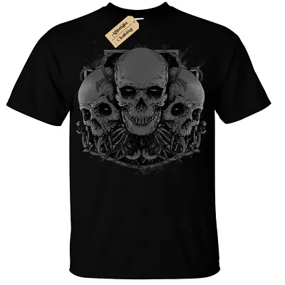 Buy Kids Boys Girls Demon Skulls T-Shirt Gothic Rock Biker Skull Goth Skeleton  • 7.95£
