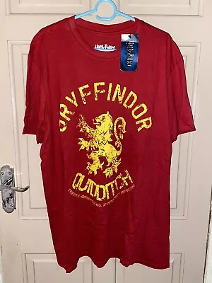 Buy Harry Potter Gryffindor Quidditch Mens T-Shirt XL Red New With Tags • 12.99£