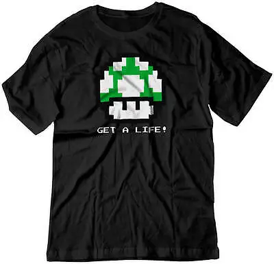 Buy BSW Youth Get A Life 1UP Mushroom Vintage 8bit Video Game Shirt • 13.38£