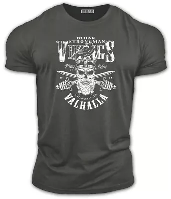 Buy Men's Short Sleeved T-Shirt Viking Strongman NEW Bebak In The Gym Cotton Fitted • 19.99£