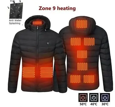Buy Men Women USB Electric Heated Vest Jacket Warm Up Heating Pad Cloth Body Warmer • 22.99£