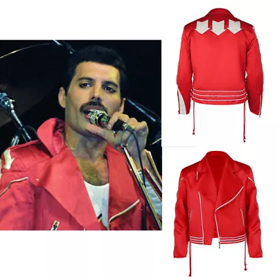 Buy Queen Lead Vocals Freddie Mercury Cosplay Hot Space Tour Red Jacket Music Queen  • 44.39£