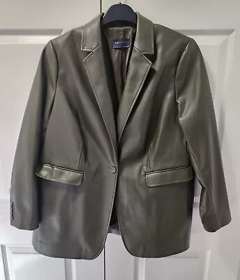 Buy M & S Khaki Faux Leather Blazer • 16.99£