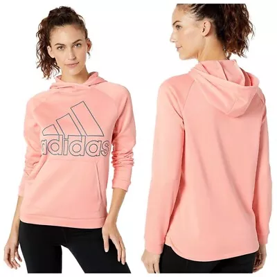Buy Adidas Glow Pink Tech Ink Athletics Team Issue Badge Of Sport Hoodie Size Large • 14.20£