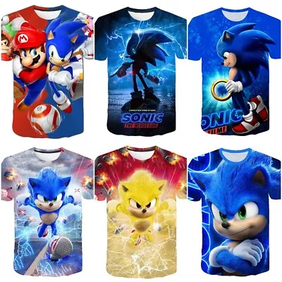 Buy Kids Adults Men Boys 3D Sonic The Hedgehog Casual Short Sleeve T-Shirt Top Tee • 9.48£