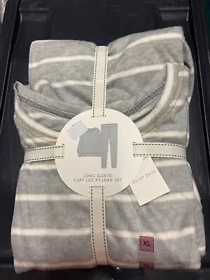 Buy Lovely Bnwt M&s Grey Stripe Fleece Pyjama Set Xs S M Xl • 15£