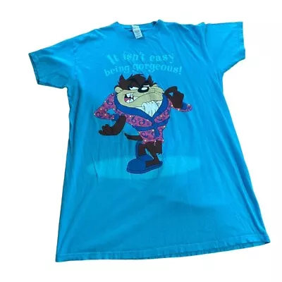 Buy Vintage Looney Tunes Taz T Shirt Mens Blue Extra Large XL Graphic Cartoon 141 • 14.99£