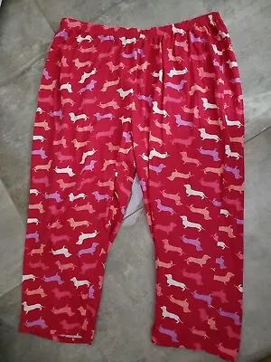 Buy Ladies DREAMS CO. Red Jersey Pajama PJ Pants, Dachshund Doxie Dogs, Plus 26/28 • 14.41£