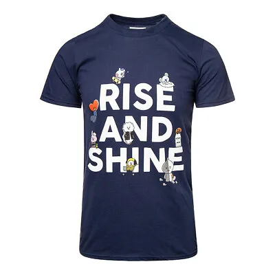 Buy Official BT21 BTS Rise & Shine T Shirt (Navy) • 8.99£