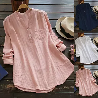 Buy Womens Summer Baggy Tunic Tops Ladies Long Sleeve T-Shirt Loose Blouse Plus Size • 12.19£